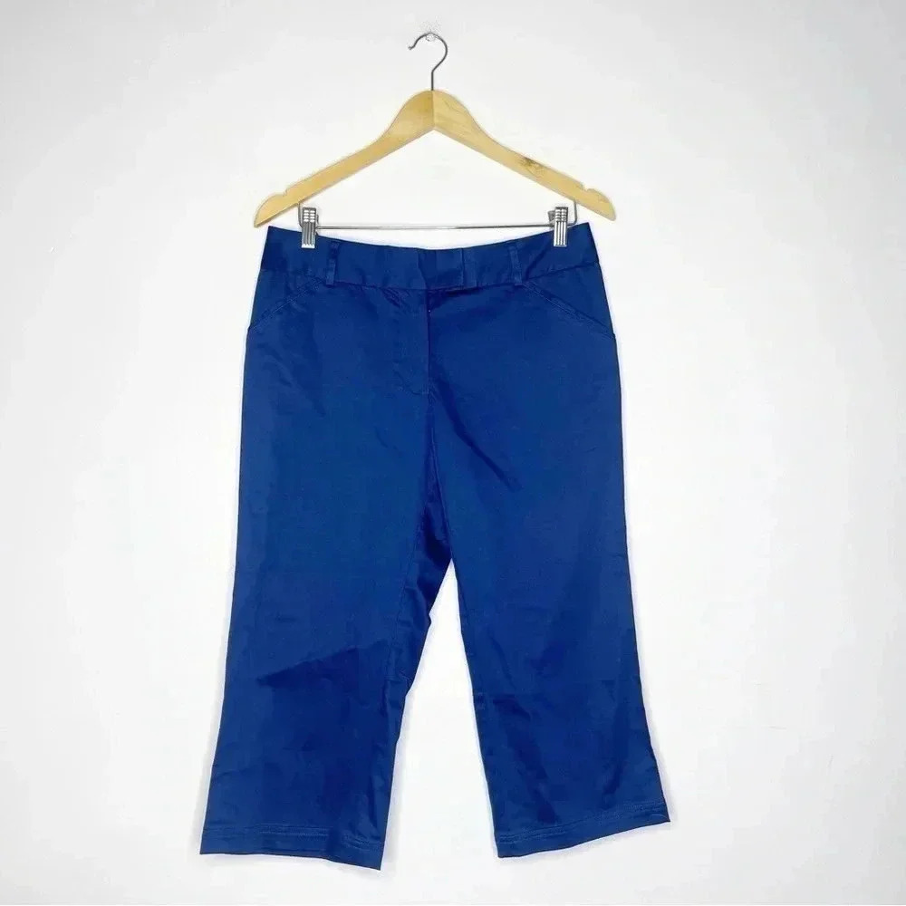 Peter Millar Women's Blue Capri Cropped Golf Pants Size 4 NWT